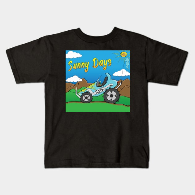 Sunny Days Light Blue Offroad 4x4 Rock Crawler Truck Kids T-Shirt by Dad n Son Designs